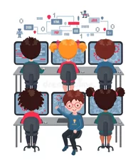 kids-learn-coding-laptops-school-concept-informatics-lesson-vector-illustration-isolated-white-background-design-136584729