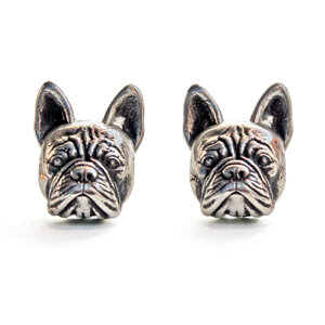 sterling silver french bulldog earrings