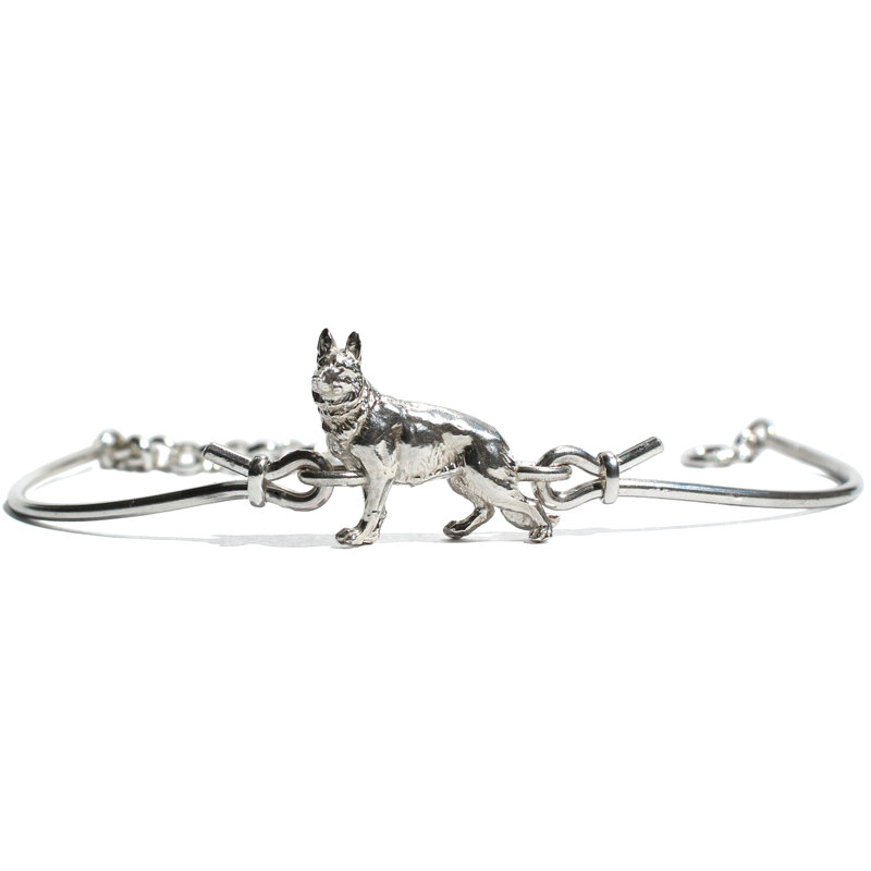 pastore tedesco bracciale argento 925