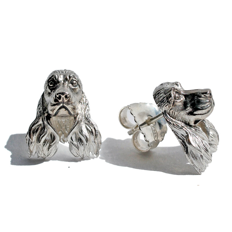 orecchini al lobo cocker spaniel inglese argento 925