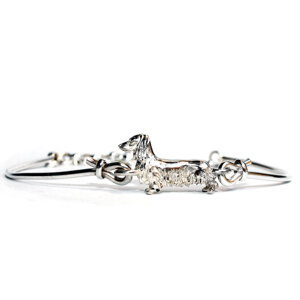 long-haired dachshund silver bracelet