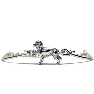 Bracciale regolabile Springer Spaniel in argento 925/000