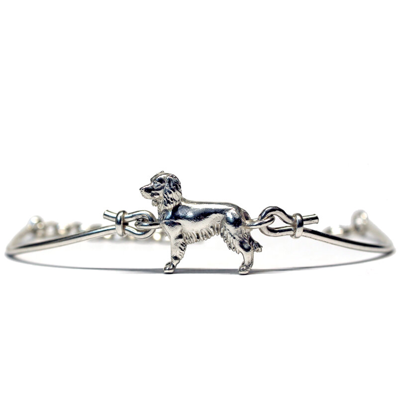 Bracciale regolabile Springer Spaniel in argento 925/000