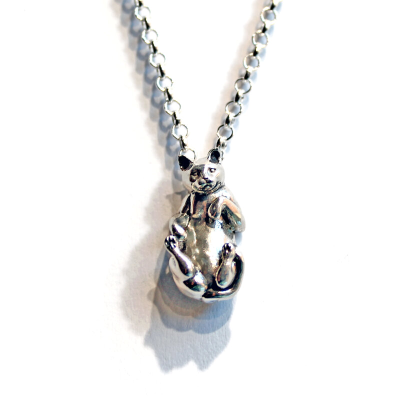 ciondolo gattino argento 925