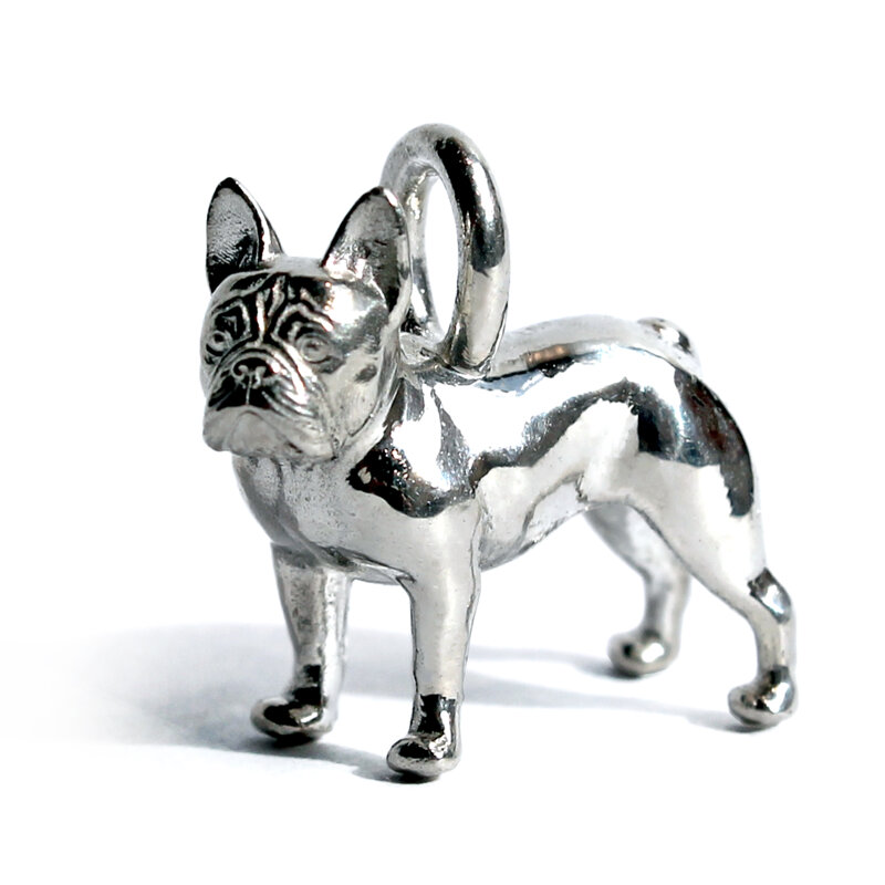 French bulldog silver pendant
