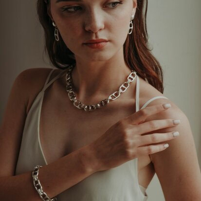 Gioielli in zama argentata 12 micron con cristalli