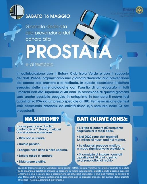 Giornata di prevenzione dei tumori maschili.
