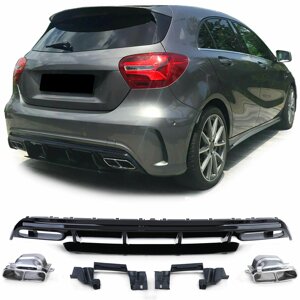 diffusore-posteriore-amg-mercedes-classe-a-w176-a45-restyling-look-con-terminali