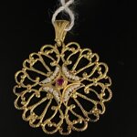 filigree-rose-window-pendant-in-18k-gold-with-natural-micro-pearls-and-ruby-by-romeo-mod2094