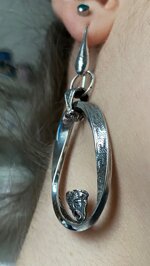 silver-oval-circle-earrings-with-mask-romeo-crotone-mod-5256-cb225