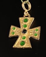yellow-gold-cross-750-with-blue-sapphire-and-green-romeo-crotone-mod-3563-cb12563