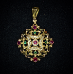 diamond-shaped-pendant-in-18-kt-gold-with-baroque-pearls-and-natural-cufflinkstones-romeo-crotone-mod-3571ssxe
