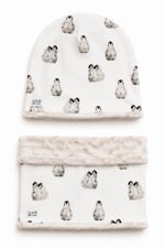 cuffia-e-scalda-collo-pinguini-e-pile-beige