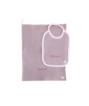 bavaglino-e-asciugamano-rosa-a-nido-dape