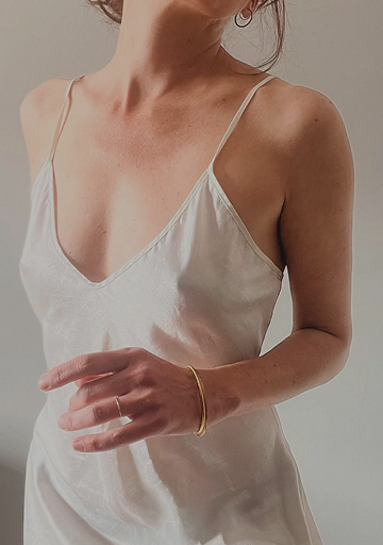 Abito vintage stile slipdress in seta color avorio - collezione donna