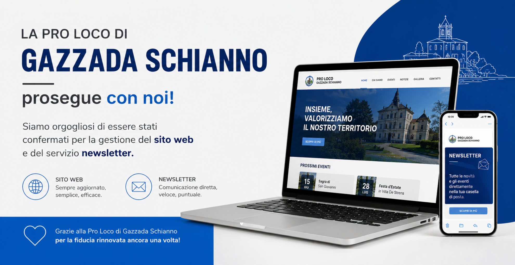 Anche nel 2026 la Pro Loco di Gazzada Schianno rinnova la fiducia a Ideaventuno