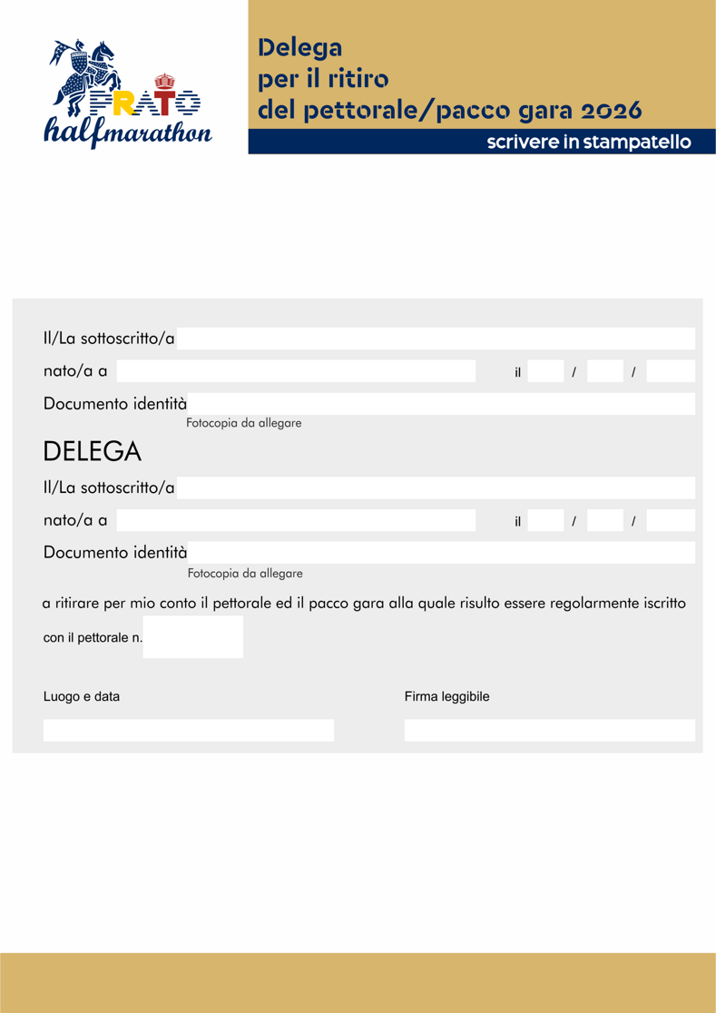 Delega Ritiro Pettorale