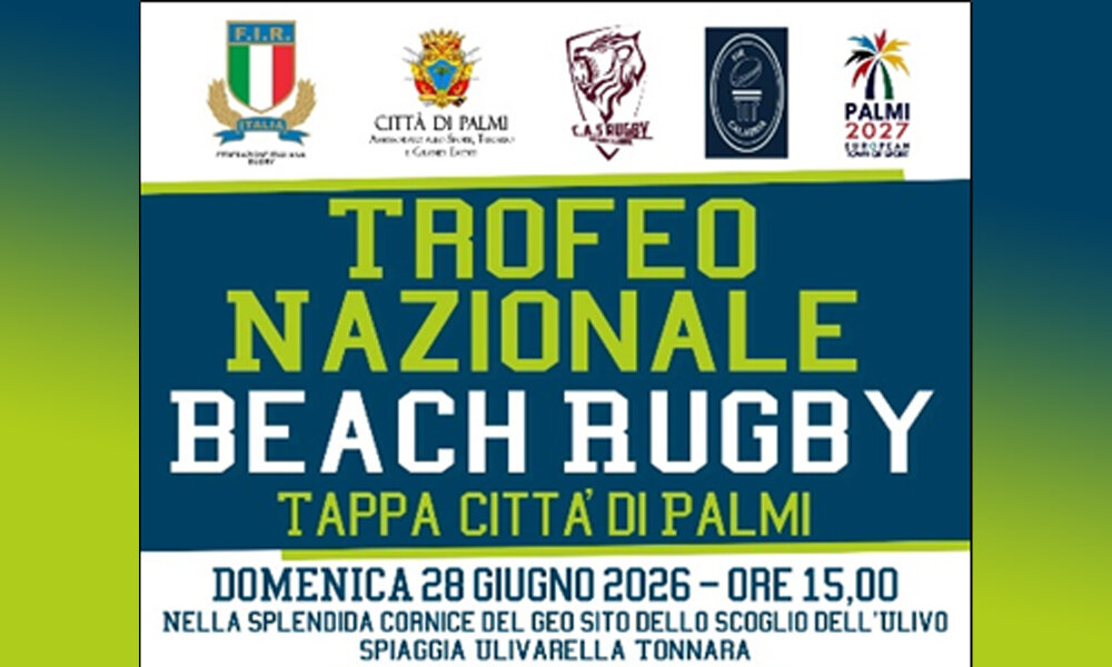 Trofeo Italiano Beach Rugby 2026, il 28 giugno tappa a Palmi