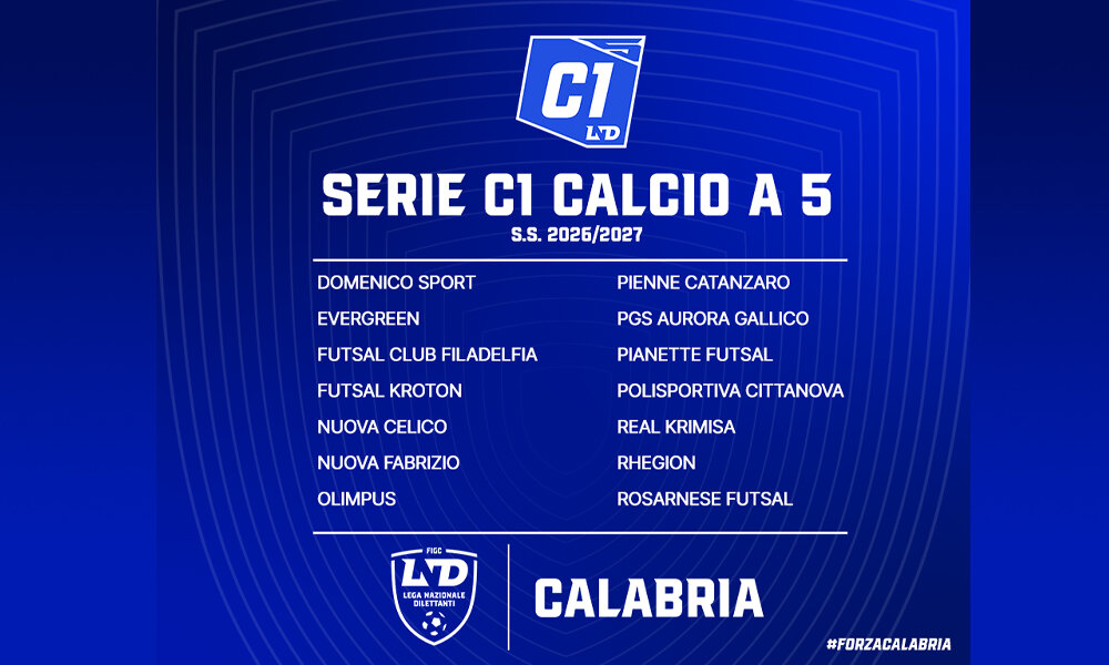 Serie C1 Calcio a 5, definito l&rsquo;organico della stagione sportiva 2026/2027