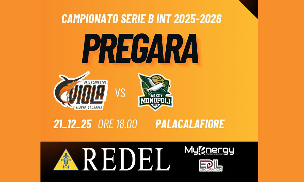 Ultimo appuntamento del 2025: Redel-Monopoli, &egrave; big-match al PalaCalafiore
