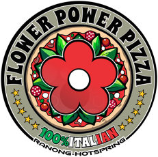 logo flower power pizza original italian ok