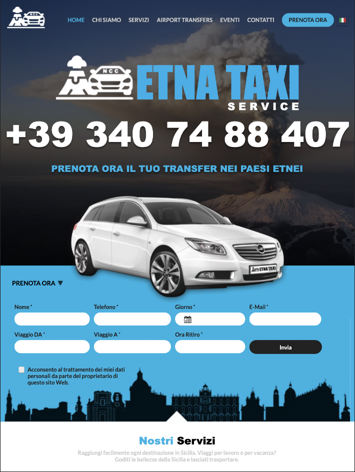 Versione Tablet Etna Taxi Service Sito Web realizzato da Cosito.it