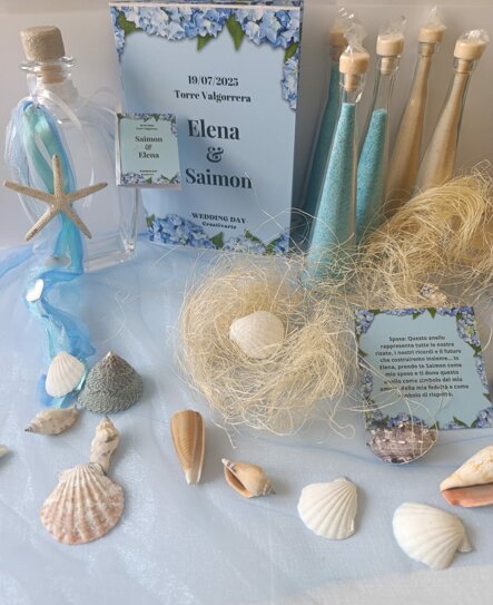 Inviti e decorazioni a tema marino per celebrazione matrimoni a Torre Valgorrera, Piemonte