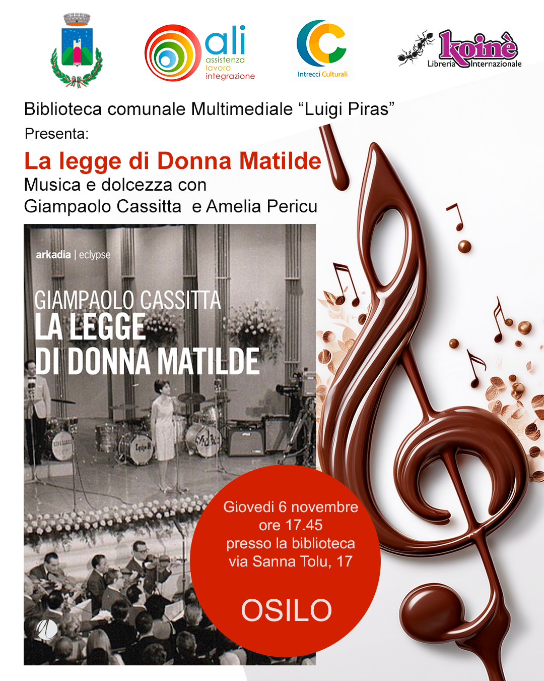 6 novembre: La legge di donna Matilde a Osilo 6 novembre: La legge di donna Matilde a Osilo