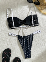 bikini-pois-nero-e-bianco-con-bratelline-taglia-xs