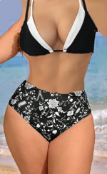 bikini-black-floreal-taglia-0xl-e-topo-black-white-doppio