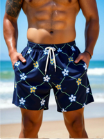 uomo-pantaloncino-blu-navy-flower-taglia-m