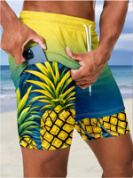 uomo-pantaloncino-pineapple-con-sottopantaloncino-taglia-xs