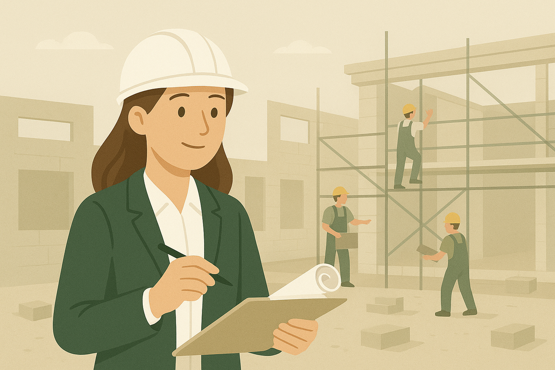 architect on construction site