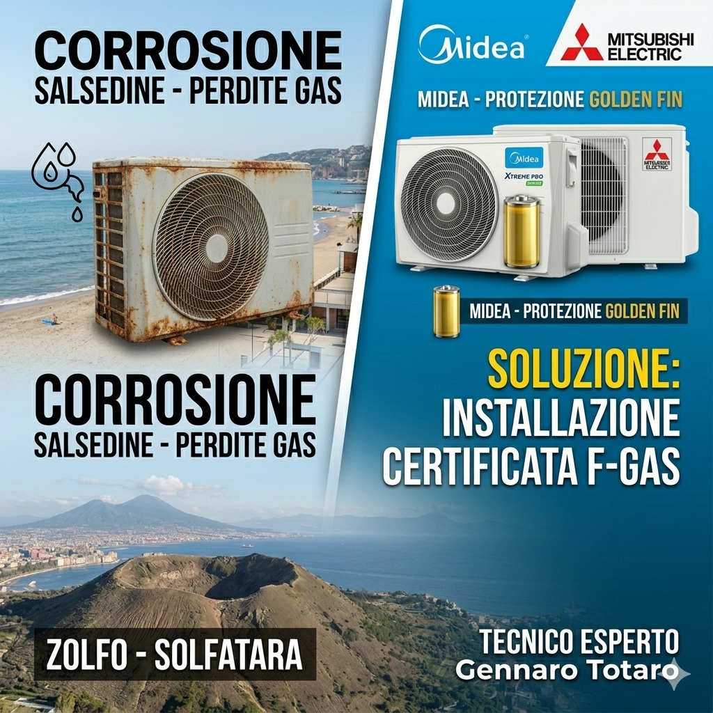 Perch&eacute; il condizionatore si scarica sempre? Il segreto che nessuno ti dice se vivi vicino al mare o alla Solfatara
