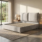 letto-londra-matrimoniale-tessuto-alkantara-grigio-con-maxy-cuscini