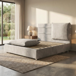 letto-londra-matrimoniale-tessuto-alkantara-grigio-con-maxy-cuscini