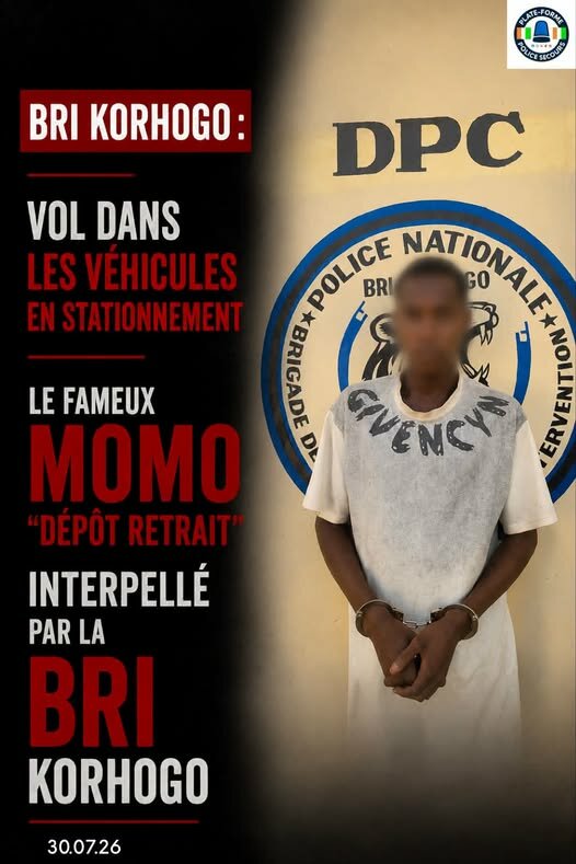 BRI KORHOGO : UN RÉSEAU DE CAMBRIOLEURS DE VÉHICULES DÉMANTELÉ