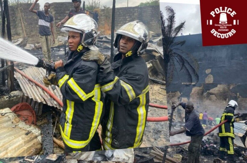 Yopougon : Un violent incendie ravage plusieurs baraques &agrave; &ldquo;Millionnaire&rdquo;