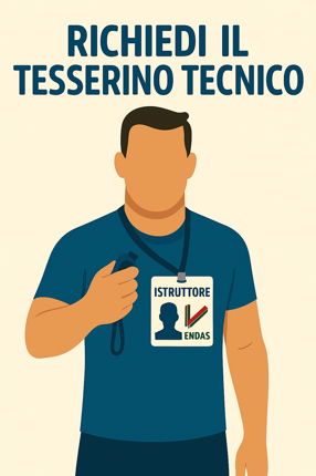 cambia da 'diventa istruttore' a 'richiedi il tesserino tecnico', mantenendo tutto il resto