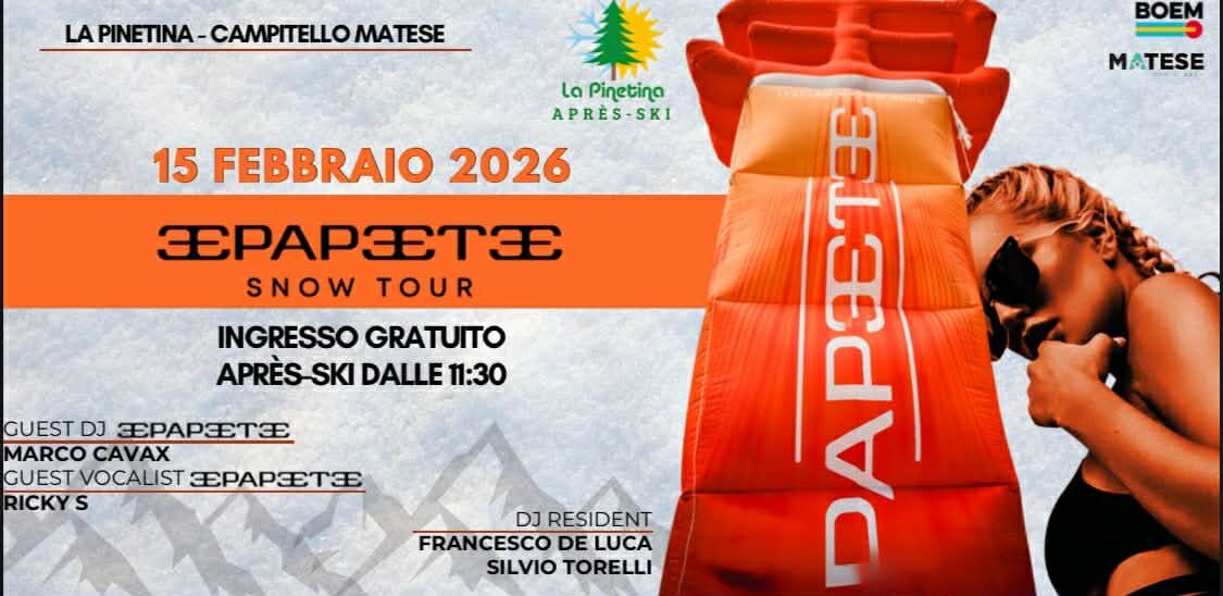 ❄️🍹 Il caldo del Papeete Beach infiamma Campitello Matese: arriva lo Snow Tour 2026 alla Pinetina