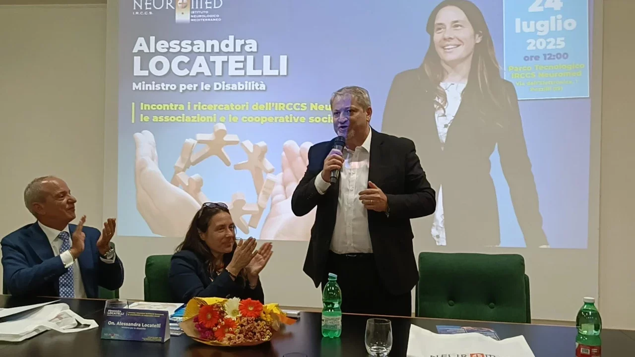 Visita del Ministro Locatelli al Neuromed: Roberti plaude a ricerca ed impegno sociale