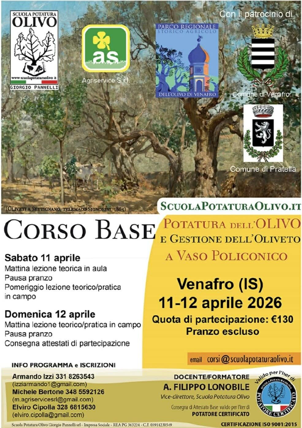 🌿 Venafro capitale dell'olivicoltura: arriva il corso nazionale di potatura a vaso policonico