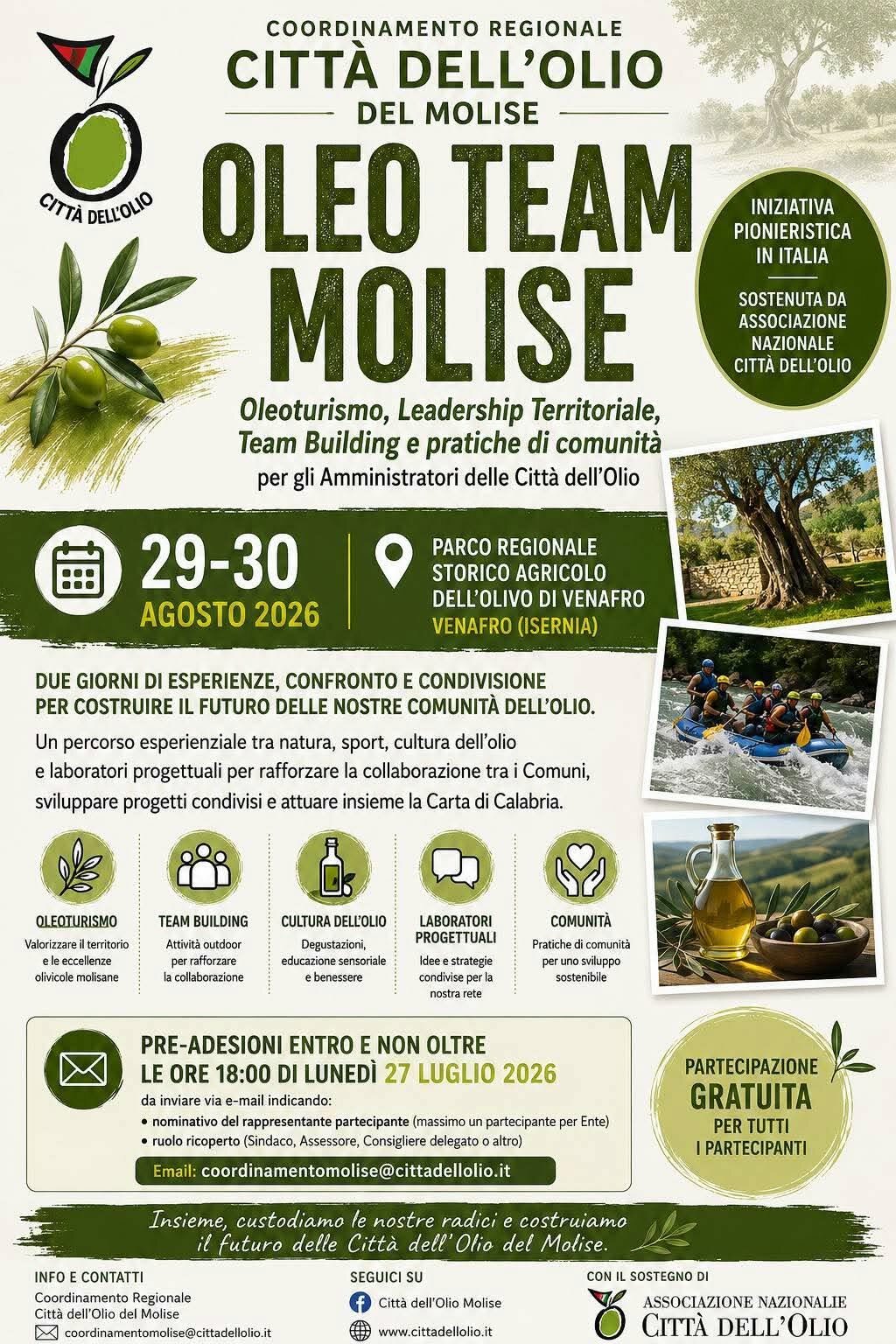 Oleo Team Molise: due giornate di formazione, condivisione e progettazione per rafforzare la rete delle Citt&agrave; dell&rsquo;Olio