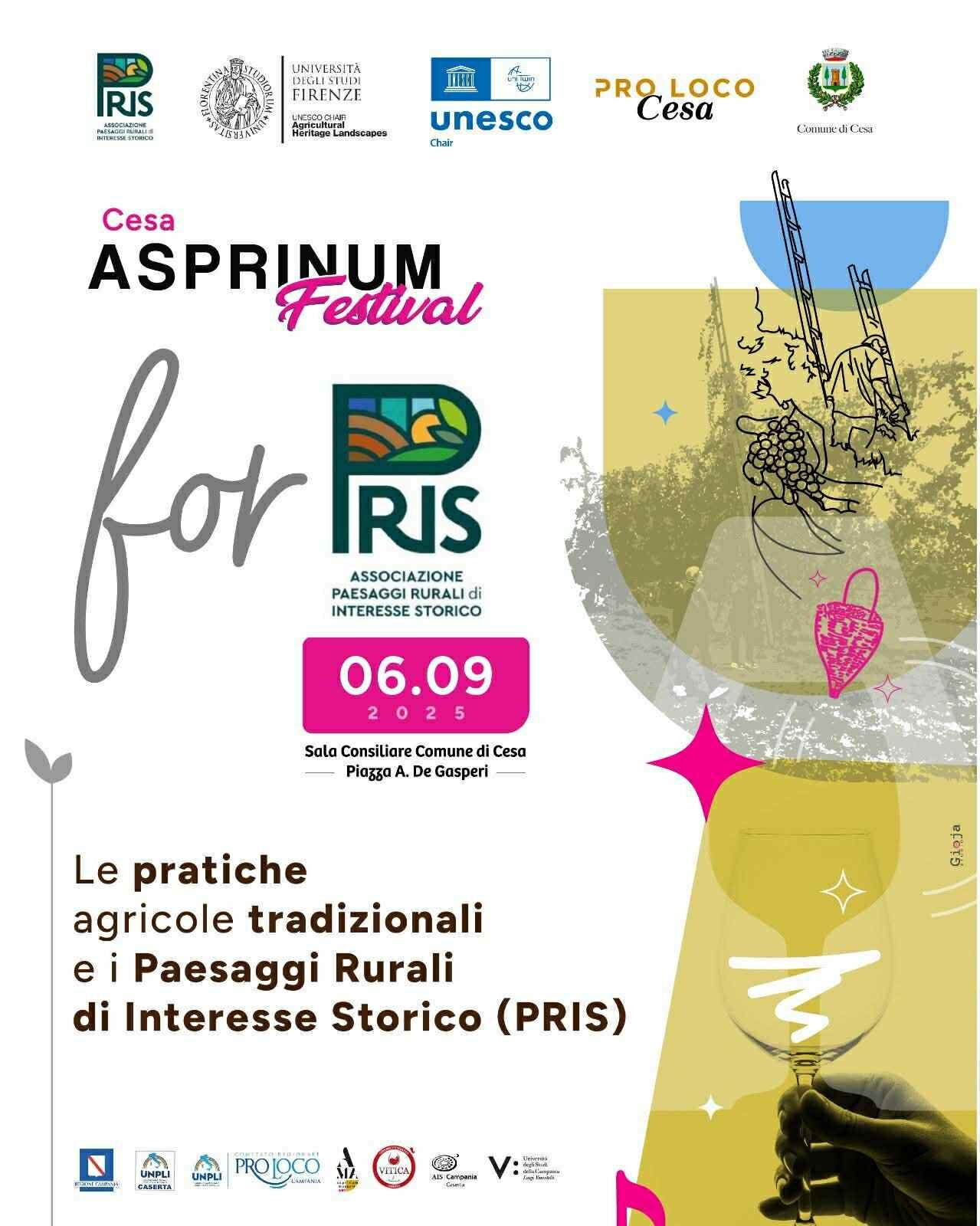Cesa ospita l'Asprinum Festival 2025: pratiche agricole tradizionali ed i paesaggi rurali di interesse storico