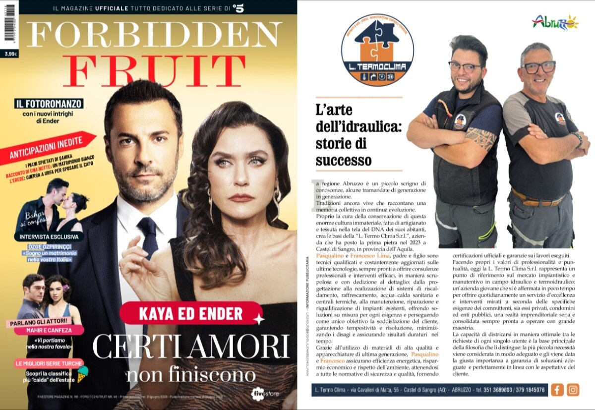 Castel di Sangro, padre e figlio portano l&rsquo;eccellenza dell&rsquo;idraulica abruzzese sulle pagine nazionali