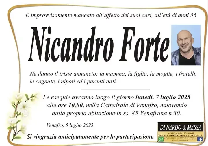 Venafro in lutto: malore fatale per il cicloamatore Nicandro Forte sulla SS 158