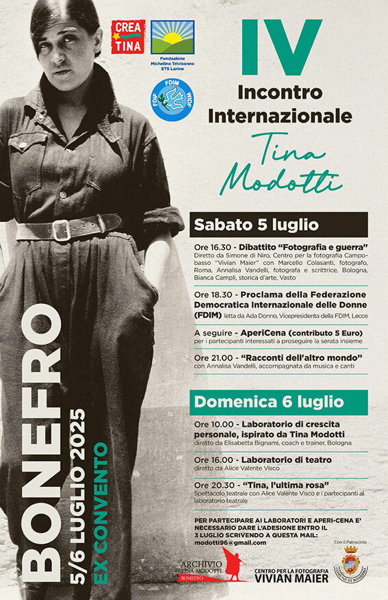 IV Incontro Internazionale dedicato a Tina Modotti 5 e 6 luglio 2025 Bonefro