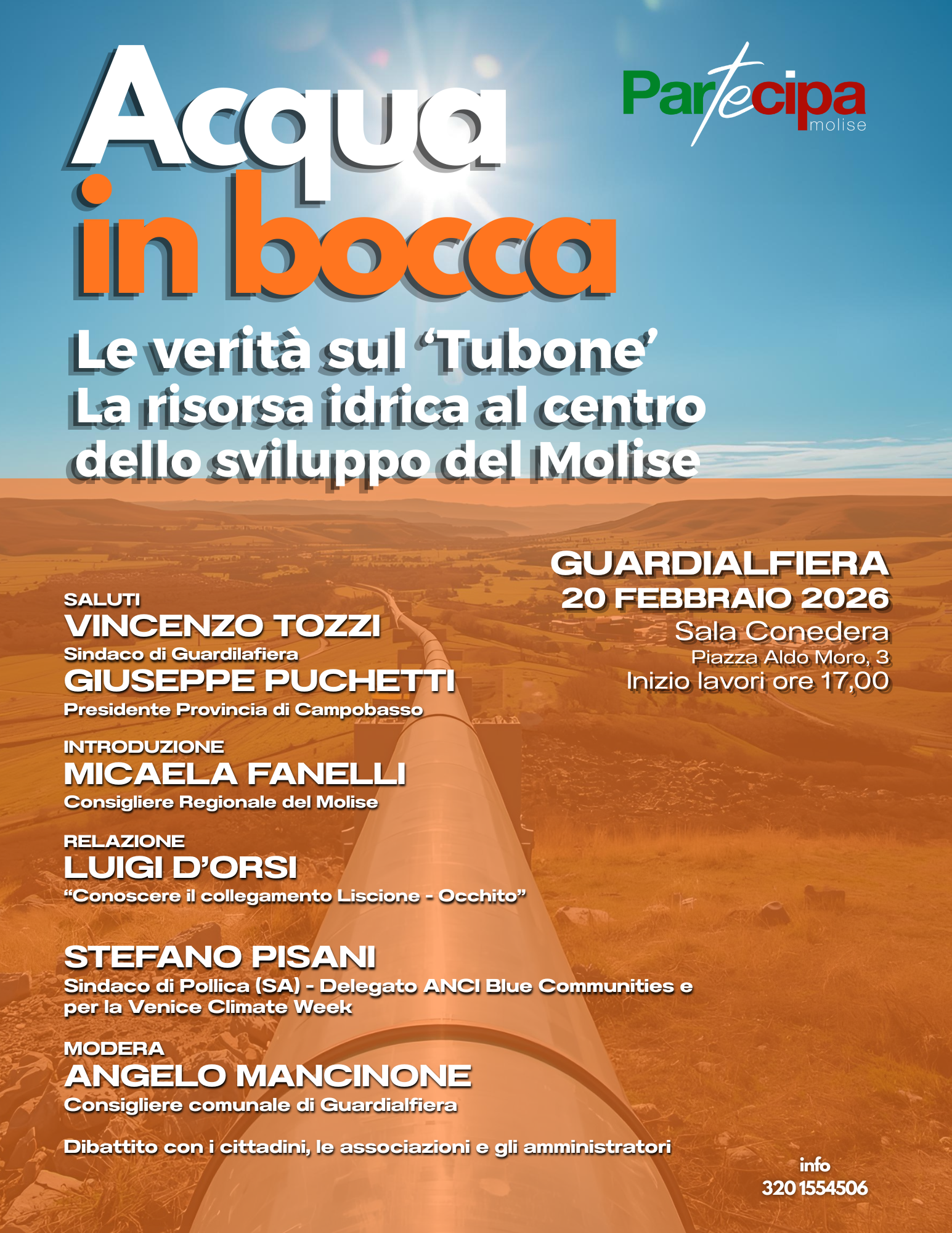 Acqua in bocca: Le verità sul 'Tubone'- GUARDIALFIERA (CB) 20 Febbraio 2026 ore 17 - sala Conedera