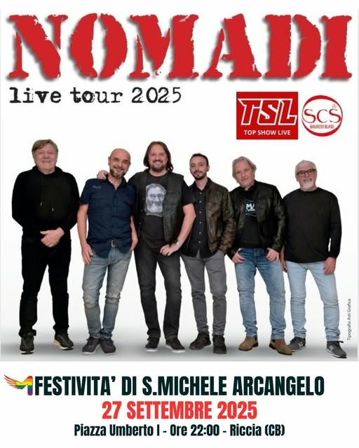 Festa di San Michele Arcangelo 2025: I Nomadi a Riccia per una serata indimenticabile