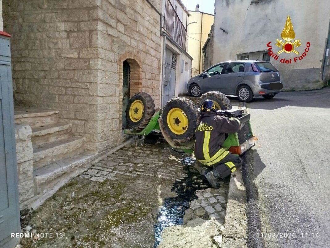 🚜 Paura a Bonefro: trattore si ribalta in via Calvario, un ferito